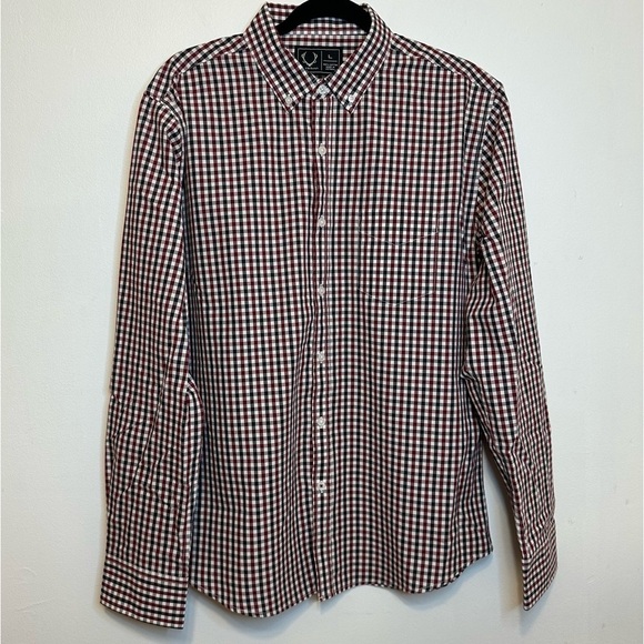Luke & Dutch Men’s Sz Large L Checkered Red White Black Button Down Collar Shirt - Picture 1 of 7